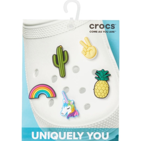 CROC Jibbitz Charms Unicorn Cactus Peace Rainbow - Picture 3 of 6